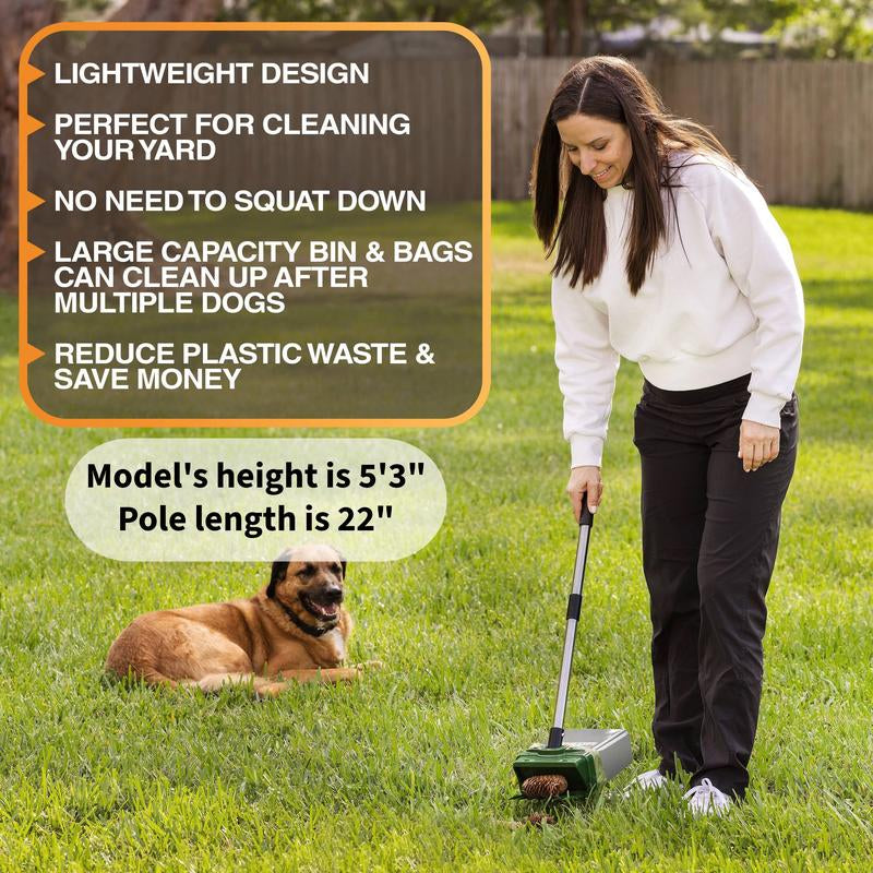 Revolutionary NEATER PETS Lift N' Bag Dog Pooper Scooper 2.0 - Effortless Cleanup with One-Handed Operation and Extra-Large Bags, Made in the USA