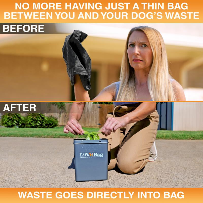 Revolutionary NEATER PETS Lift N' Bag Dog Pooper Scooper 2.0 - Effortless Cleanup with One-Handed Operation and Extra-Large Bags, Made in the USA